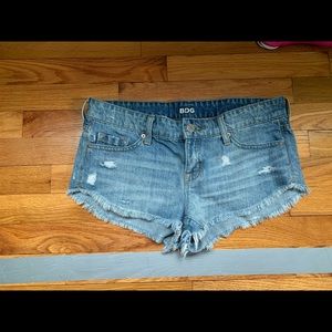BDG low rise blue jean shorts